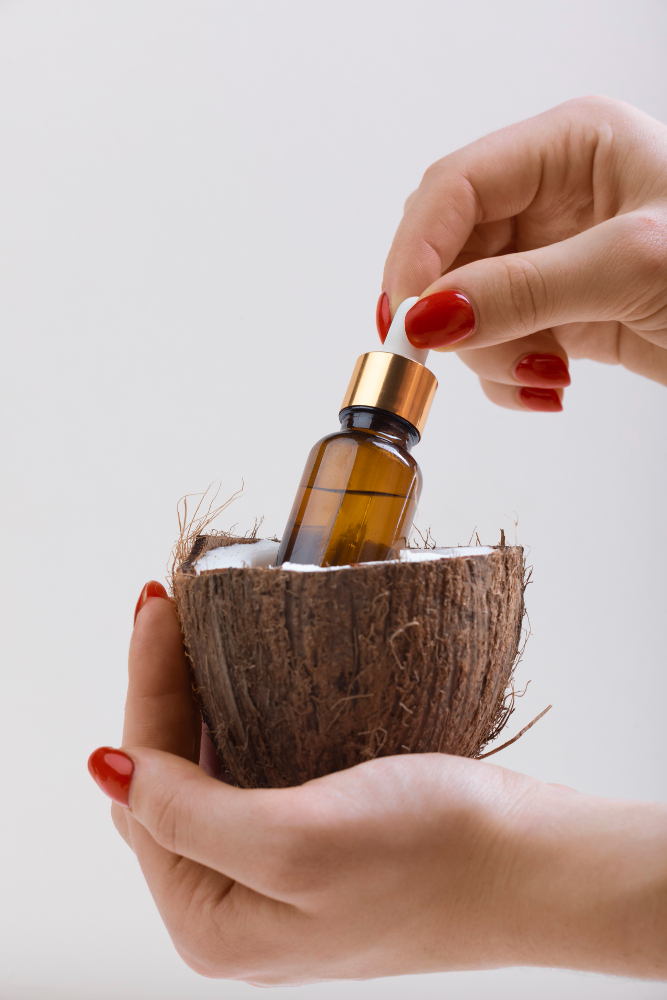 Cuidado del cabello - aceites naturales - Qomer - aceite de coco